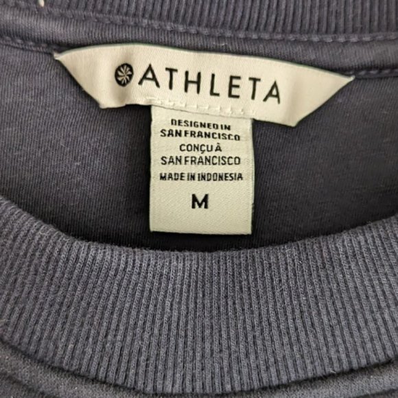 Athleta Retroplush Quilted Crew Sweatshirt, Navy, Medium - Picture 5 of 12